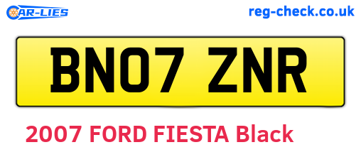 BN07ZNR are the vehicle registration plates.