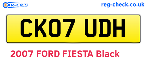 CK07UDH are the vehicle registration plates.
