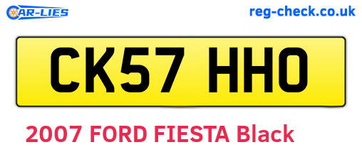 CK57HHO are the vehicle registration plates.