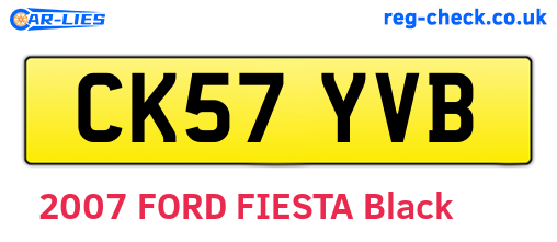 CK57YVB are the vehicle registration plates.