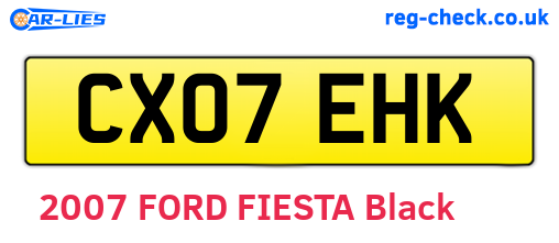 CX07EHK are the vehicle registration plates.