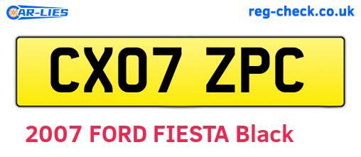 CX07ZPC are the vehicle registration plates.