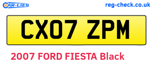 CX07ZPM are the vehicle registration plates.