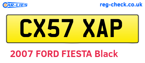 CX57XAP are the vehicle registration plates.