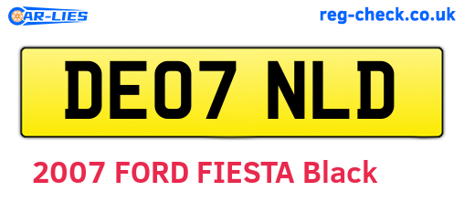 DE07NLD are the vehicle registration plates.