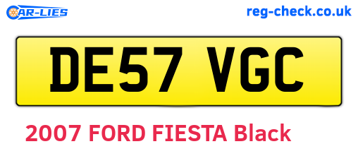 DE57VGC are the vehicle registration plates.