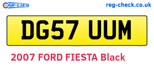DG57UUM are the vehicle registration plates.