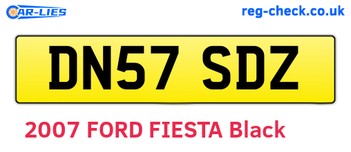 DN57SDZ are the vehicle registration plates.