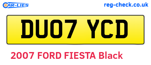 DU07YCD are the vehicle registration plates.