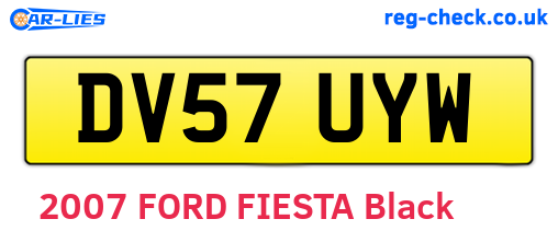 DV57UYW are the vehicle registration plates.