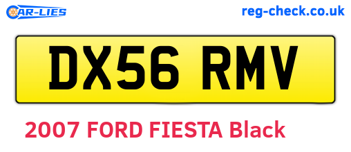 DX56RMV are the vehicle registration plates.