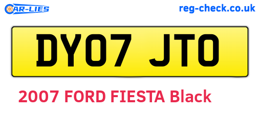 DY07JTO are the vehicle registration plates.