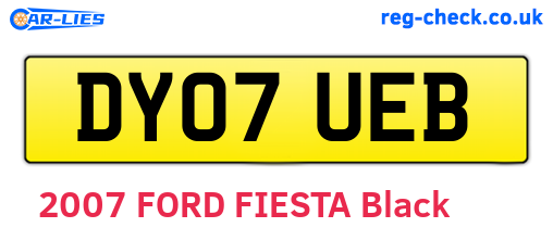 DY07UEB are the vehicle registration plates.