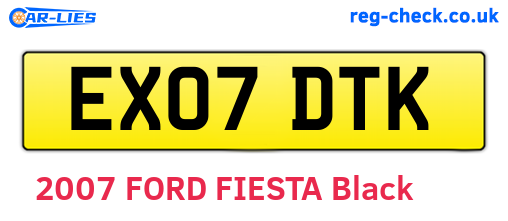 EX07DTK are the vehicle registration plates.