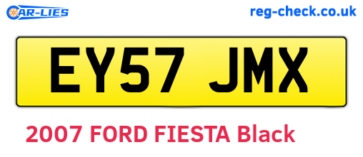 EY57JMX are the vehicle registration plates.