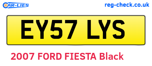 EY57LYS are the vehicle registration plates.