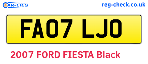 FA07LJO are the vehicle registration plates.