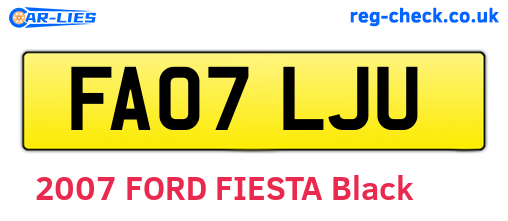 FA07LJU are the vehicle registration plates.