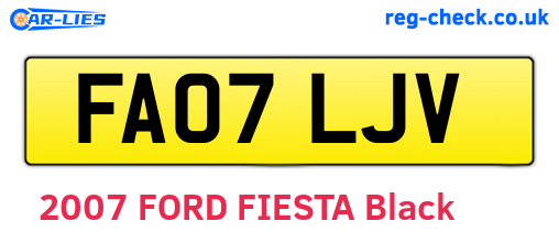 FA07LJV are the vehicle registration plates.