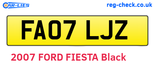 FA07LJZ are the vehicle registration plates.
