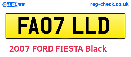 FA07LLD are the vehicle registration plates.