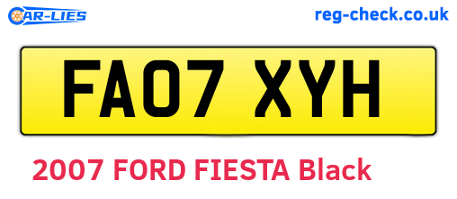 FA07XYH are the vehicle registration plates.