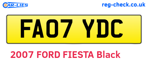FA07YDC are the vehicle registration plates.
