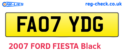 FA07YDG are the vehicle registration plates.