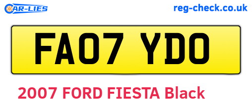 FA07YDO are the vehicle registration plates.