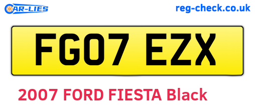 FG07EZX are the vehicle registration plates.