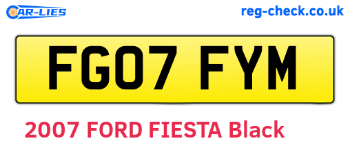 FG07FYM are the vehicle registration plates.