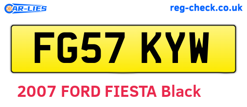 FG57KYW are the vehicle registration plates.