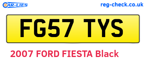 FG57TYS are the vehicle registration plates.