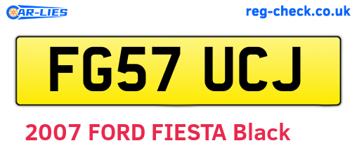FG57UCJ are the vehicle registration plates.