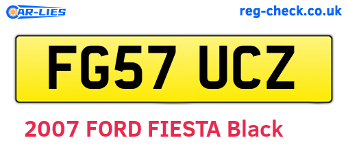 FG57UCZ are the vehicle registration plates.
