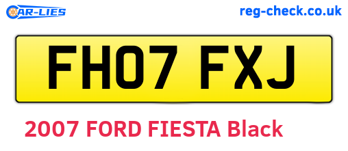 FH07FXJ are the vehicle registration plates.