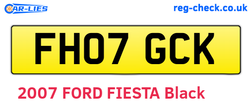 FH07GCK are the vehicle registration plates.
