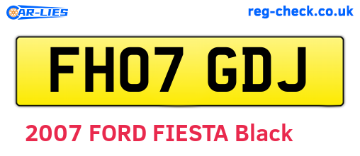 FH07GDJ are the vehicle registration plates.