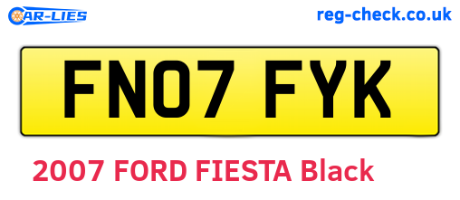 FN07FYK are the vehicle registration plates.