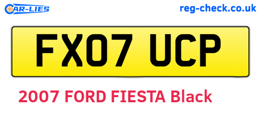 FX07UCP are the vehicle registration plates.