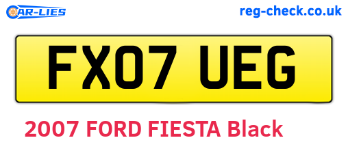 FX07UEG are the vehicle registration plates.