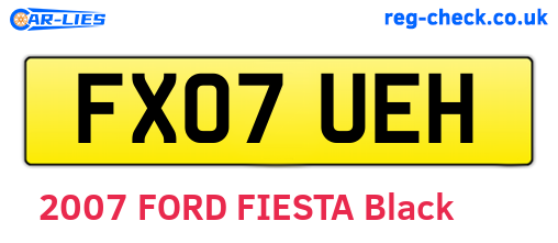 FX07UEH are the vehicle registration plates.