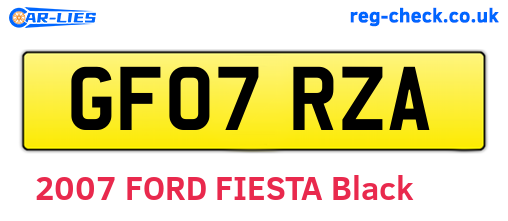 GF07RZA are the vehicle registration plates.