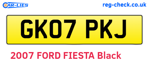 GK07PKJ are the vehicle registration plates.