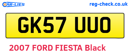 GK57UUO are the vehicle registration plates.