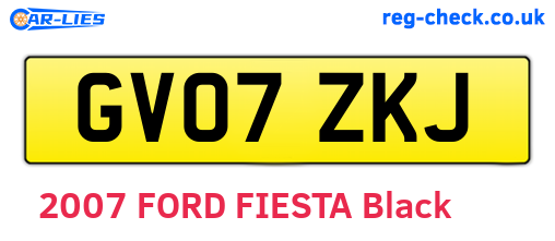 GV07ZKJ are the vehicle registration plates.