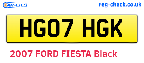 HG07HGK are the vehicle registration plates.