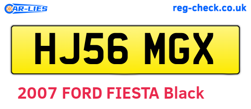 HJ56MGX are the vehicle registration plates.