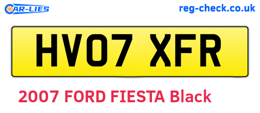 HV07XFR are the vehicle registration plates.