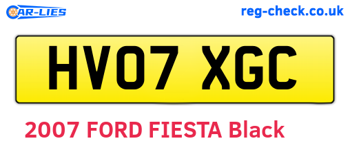 HV07XGC are the vehicle registration plates.